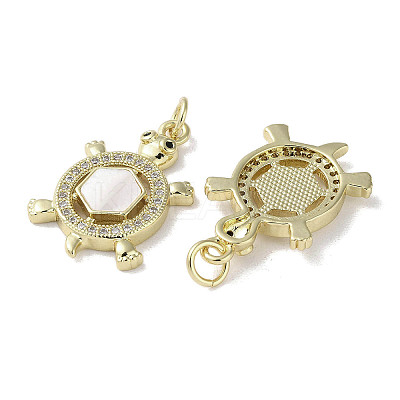 Brass Micro Pave Cubic Zirconia Pendants KK-G485-28G-01-1