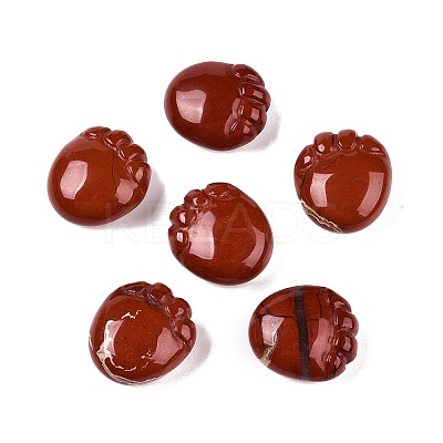 Natural Red Jasper Footprint Figurines DJEW-N003-02F-1