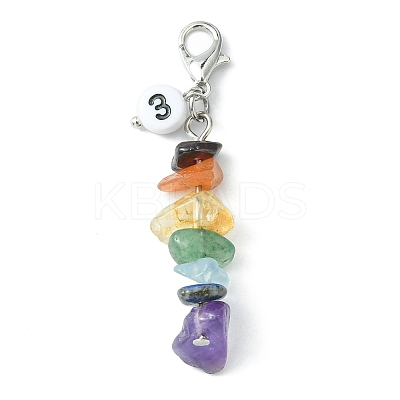 Chakra Natural Gemstone Chips Pendant Decoration HJEW-JM01081-1