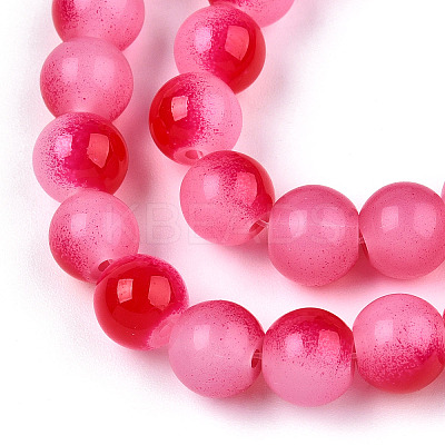 Baking Paint Imitation Jade Glass Round Bead Strands DGLA-N003-10mm-06-1