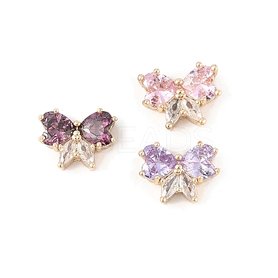 Brass Micro Pave Cubic Zirconia Pendants KK-K297-25G-1