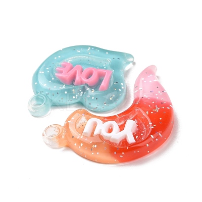 Gradient Color Translucent Resin Pendants RESI-G048-01A-1