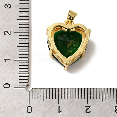 Golden Brass Micro Pave Cubic Zirconia Pendants KK-C072-37G-1