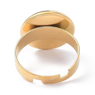 Ion Plating(IP) Adjustable 304 Stainless Steel Finger Rings Components STAS-P291-01D-G-1