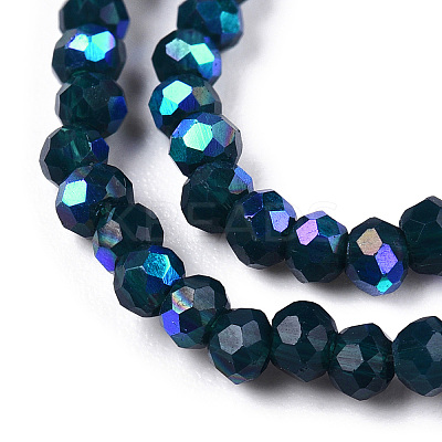 Electroplate Opaque Solid Color Glass Beads Strands EGLA-A034-P2mm-L07-1