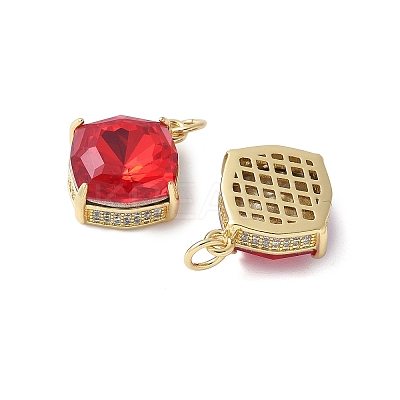 Brass Micro Pave Cubic Zirconia Pendants KK-F892-08G-1