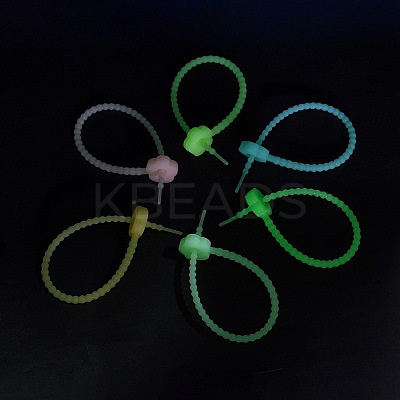 Luminous Silicone Cable Zip Ties AJEW-P104-01E-1