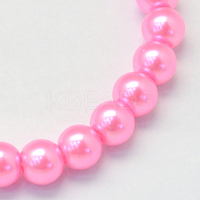 Baking Paint Pearlized Glass Pearl Round Bead Strands X-HY-Q003-6mm-68-1