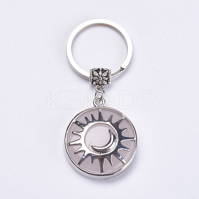 Natural Rose Quartz Keychain KEYC-G043-B10-1