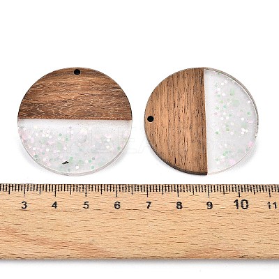 Epoxy Resin & Walnut Wood Pendants RESI-T057-10A-1