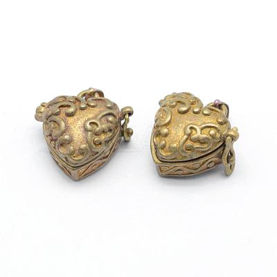 Brass Prayer Box Pendants KK-F722-26C-RS-1