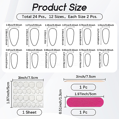 1 Bag Polka Dot Plastic Press On False Nails MRMJ-CP0001-65B-1