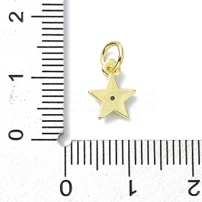 Brass Micro Pave Clear Cubic Zirconia Charms KK-H475-59G-09-1