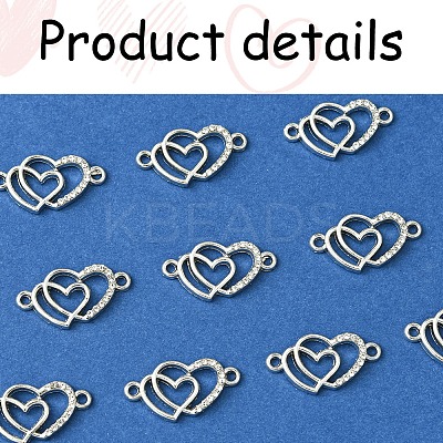 10Pcs Alloy Crystal Rhinestone Links/Connectors ALRI-FS0001-02P-1