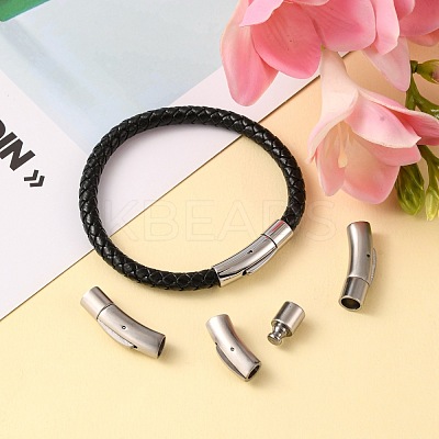 Tarnish Resistant Column 304 Stainless Steel Matte Bayonet Necklace Clasps STAS-I013-6mm-A-1