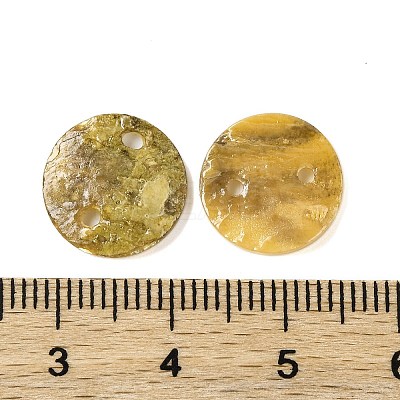 Spray Painted Natural Akoya Shell Connector Charms LS-BSHE-S304-17A-1