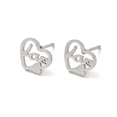 Non-Tarnish 304 Stainless Steel Stud Earrings EJEW-P244-09P-1