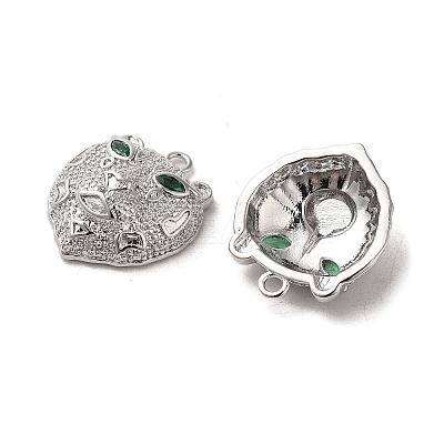 Brass Micro Pave Green Cubic Zirconia Pendants KK-G481-08P-1
