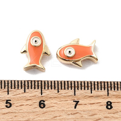 Brass Enamel Beads KK-A277-01G-02-1