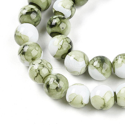Baking Paint Glass Beads Strands X-DGLA-N003-10mm-C06-1