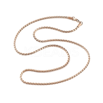 3MM 304 Stainless Steel Serpentine Chain Necklaces for Women NJEW-B131-06RG-1