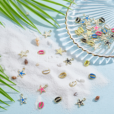 40 Pcs 10 Style Rack Plating Alloy Charms FIND-PH0004-09-1