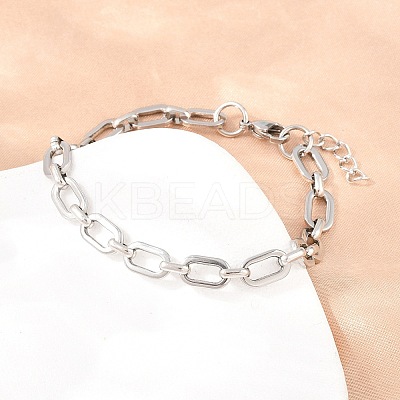 304 Stainless Steel Cable Chains Bracelet & Necklace Jewelry Sets SJEW-L199-04P-1