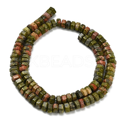 Natural Unakite Beads Strands G-G317-A15-3x6mm-1