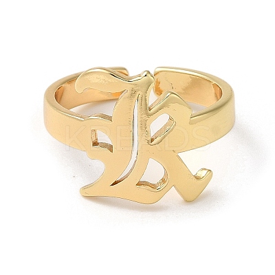 Rack Plating Brass Open Cuff Rings RJEW-M162-32G-1