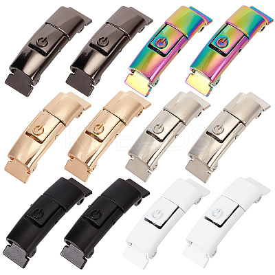 12 Pairs 6 Colors Zinc Alloy One-click Hook Buckle for Canvas Sports Shoes FIND-CP0001-40-1