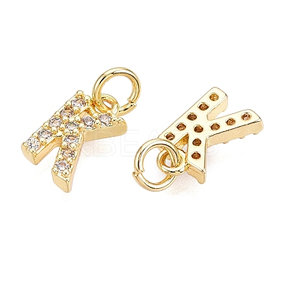 Brass Micro Pave Clear Cubic Zirconia Charms KK-ZX025-07K-1