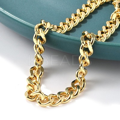Brass Curb Chain Bracelets for Women Men BJEW-F494-01G-02-1
