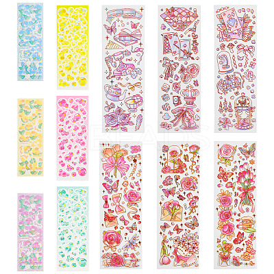 8 Styles Laser PVC Stickers AJEW-TA0001-56-1
