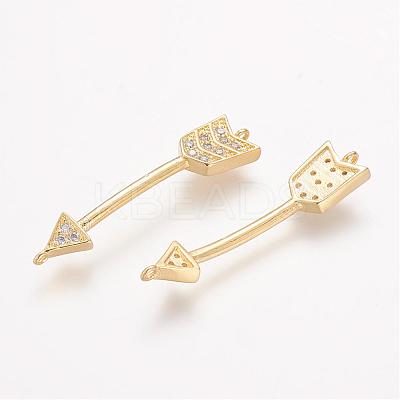 Brass Micro Pave Cubic Zirconia Links ZIRC-Q006-SP003-1-1