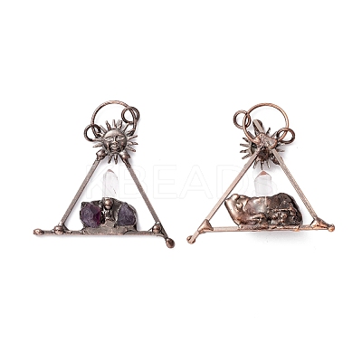 Natural Quartz Crystal and Amethyst Big Pendants G-M383-12LG-1