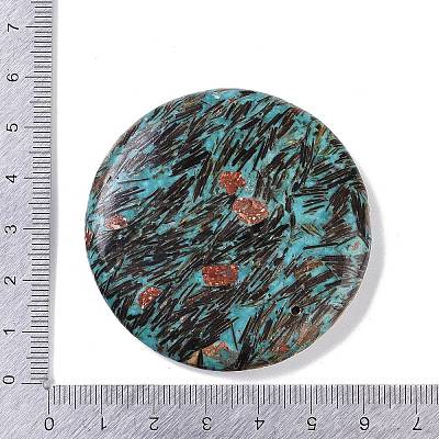 Dyed Synthetic Imperial Jasper Flat Round Figurines Ornaments G-P529-05-1