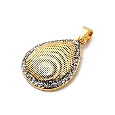 Brass Micro Pave Cubic Zirconia Pendants KK-A266-04I-G-1