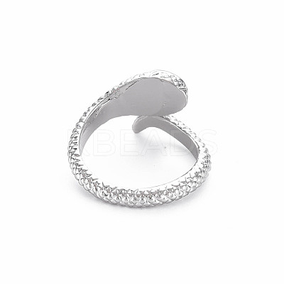 Snake Shape Rack Plating Alloy Cuff Rings RJEW-Q163-033B-RS-1