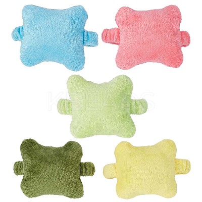 5Pcs 5 Colors Bone-shaped Soft Velvet Mouse Wrist Rest Band AJEW-GF0007-06-1