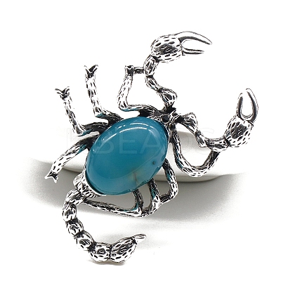 Natural Blue Agate Big Pendants PW-WGB167E-09-1