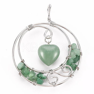 Natural Mixed Gemstone Big Pendants G-T133-P06-1