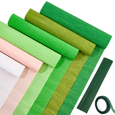 6 Rolls 6 Colors Handmade Crepe Paper DIY-CP0012-89G-1