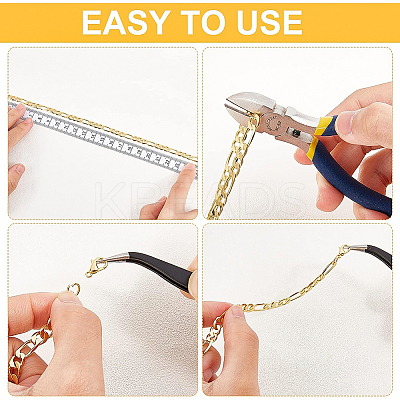 DIY Real 18K Gold Plated Chain Bracelet Necklace Making Kits DIY-BC0005-18-1