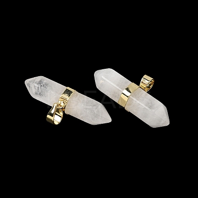Natural Quartz Crystal Double Terminal Pointed Pendants G-NH0001-15G-05-1