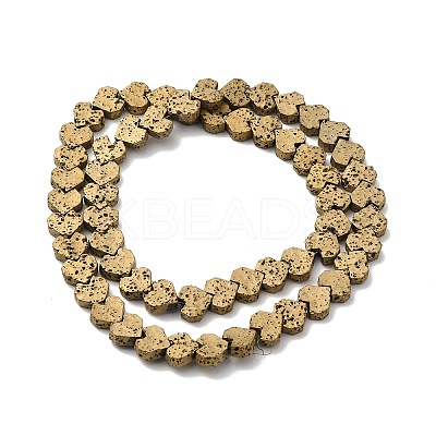 Electroplated Natural Lava Rock Beads Strands G-Q1009-G01-01G-1