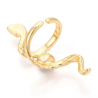 Snake Brass Micro Pave Cubic Zirconia Cup Peg Ring Settings KK-N274-40G-1