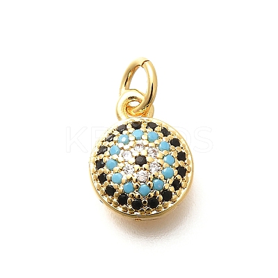 Brass Micro Pave Cubic Zirconia Charms KK-G519-09G-03-1
