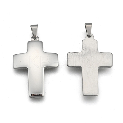 Tarnish Resistant Cross 304 Stainless Steel Surface Pendants STAS-D146-03-1