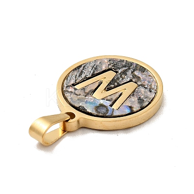 PVD Vacuum Plating 304 Stainless Steel with Paua Shell Pendants STAS-G268-02W-G-1