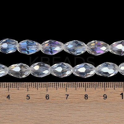 Transparent Electroplate Glass Beads Strands X-EGLA-N013-T10mm-B01-1